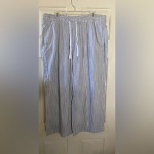 Lane Bryant summer pinstripe pants with drawstring waist and pockets